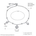 Good Quality 925 Sterling Silver Zircon Heart Key Charm Bracelet